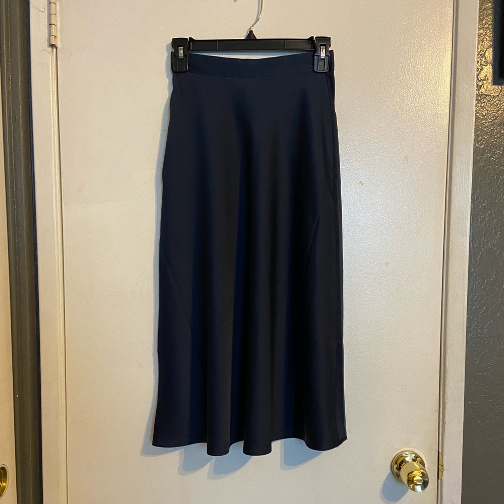 Dark blue satin skirt